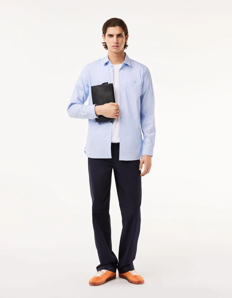 Slim Fit Striped Stretch Poplin Shirt