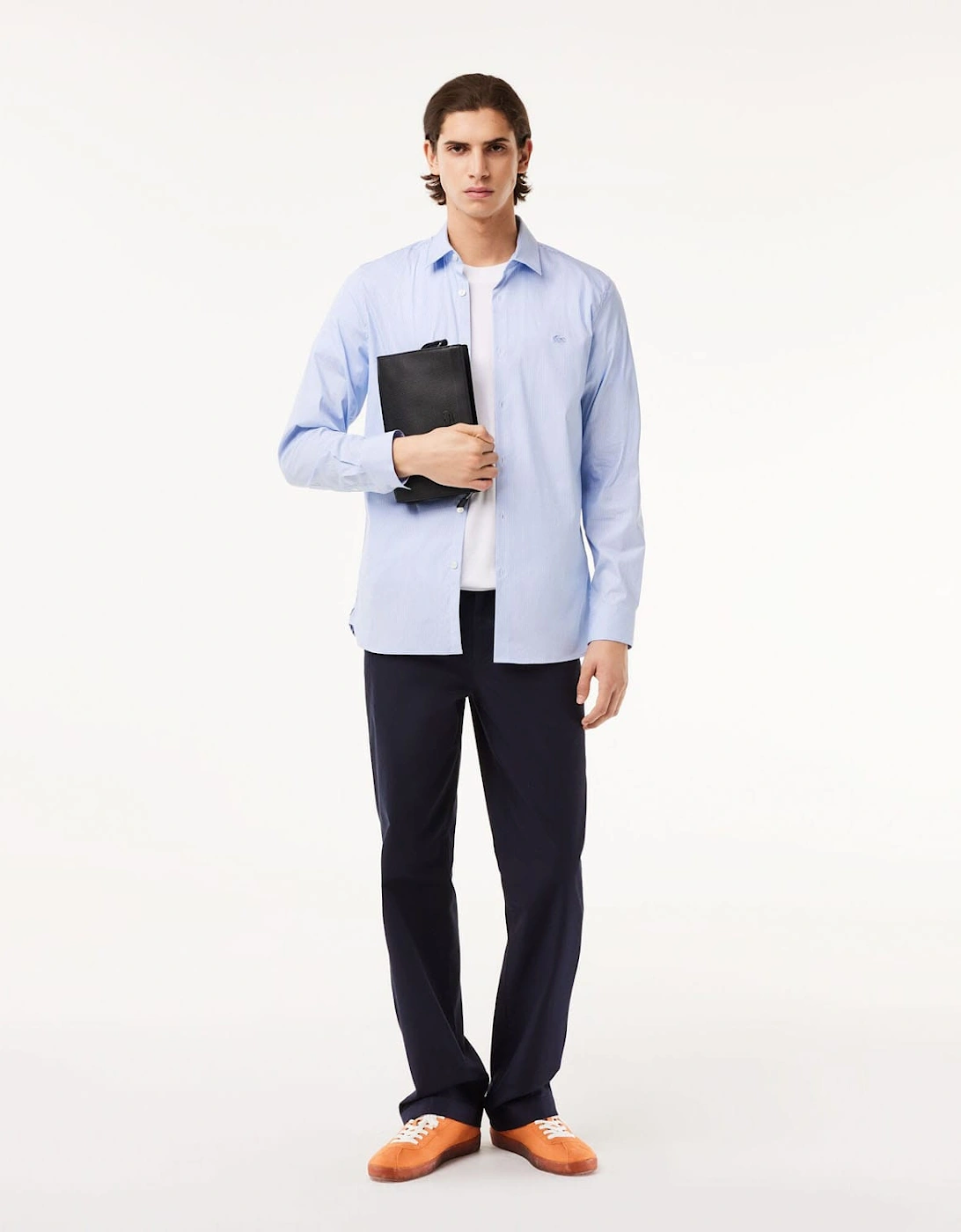 Slim Fit Striped Stretch Poplin Shirt