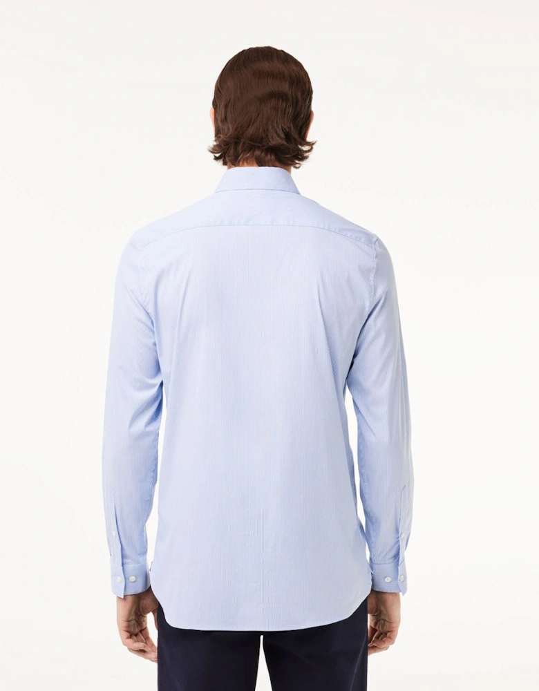 Slim Fit Striped Stretch Poplin Shirt