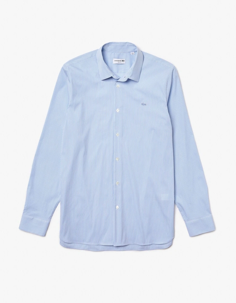 Slim Fit Striped Stretch Poplin Shirt