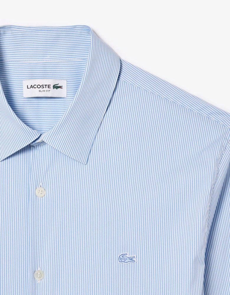 Slim Fit Striped Stretch Poplin Shirt
