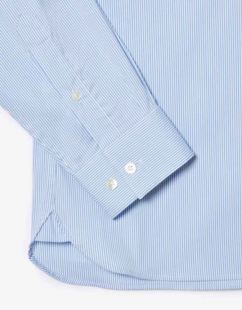Slim Fit Striped Stretch Poplin Shirt