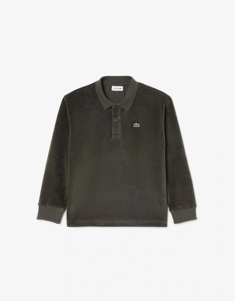 Juniors Long Sleeved Velour Polo Shirt