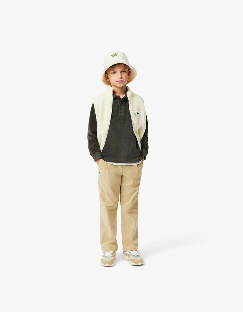 Juniors Long Sleeved Velour Polo Shirt