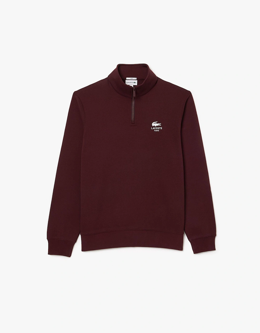 High Neck Zip-Up Print Sweatshirt