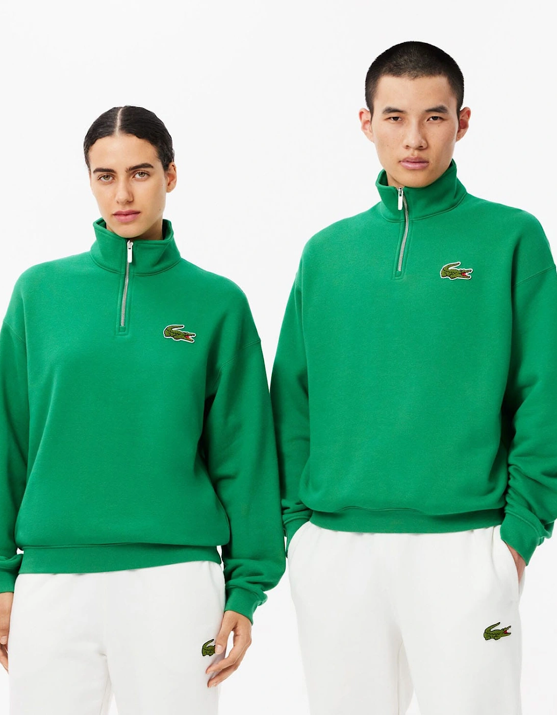 Loose Fit Zip Neck Badge Accent Sweatshirt, 7 of 6