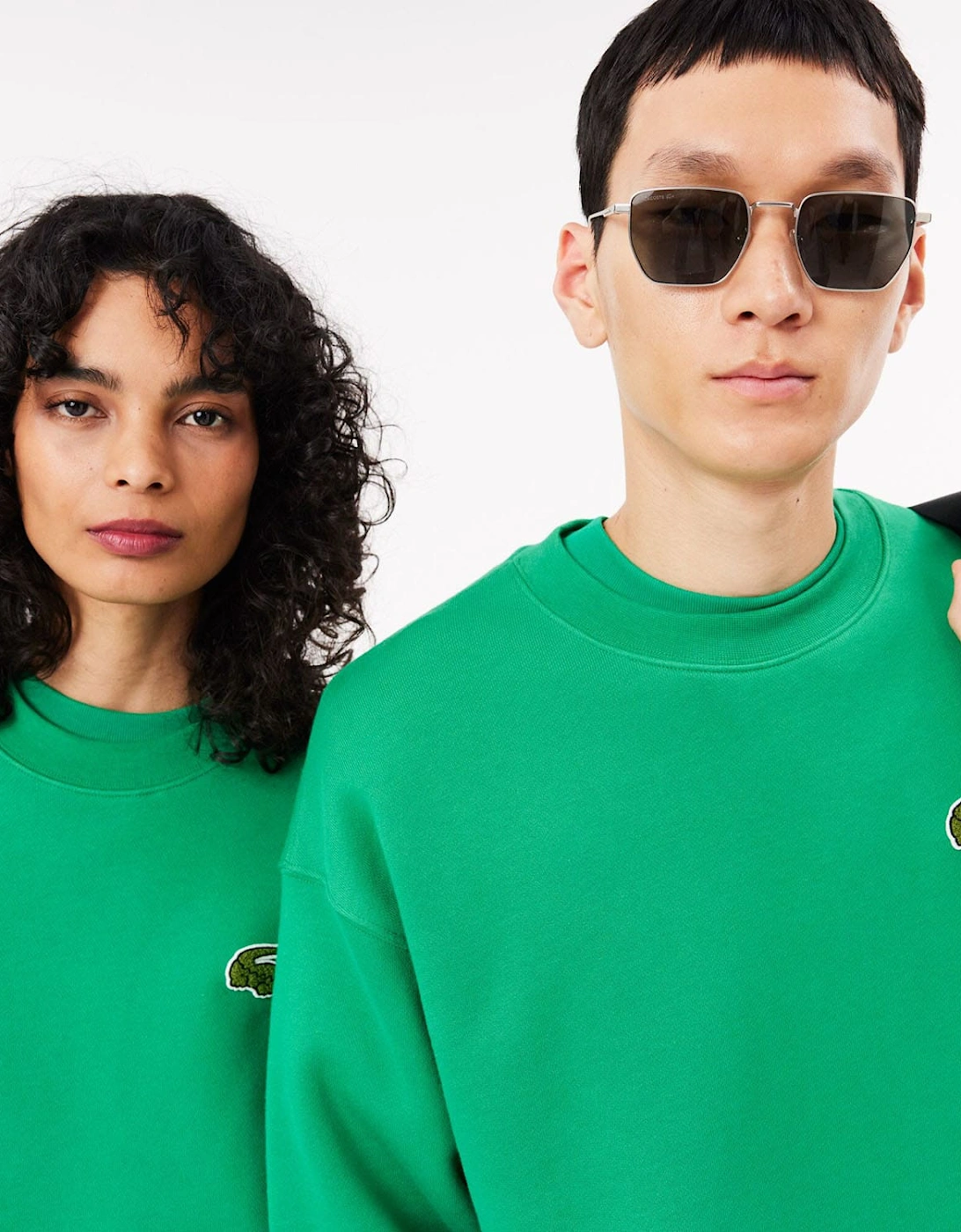 Loose Fit Badge Accent Fleece Sweatshirt