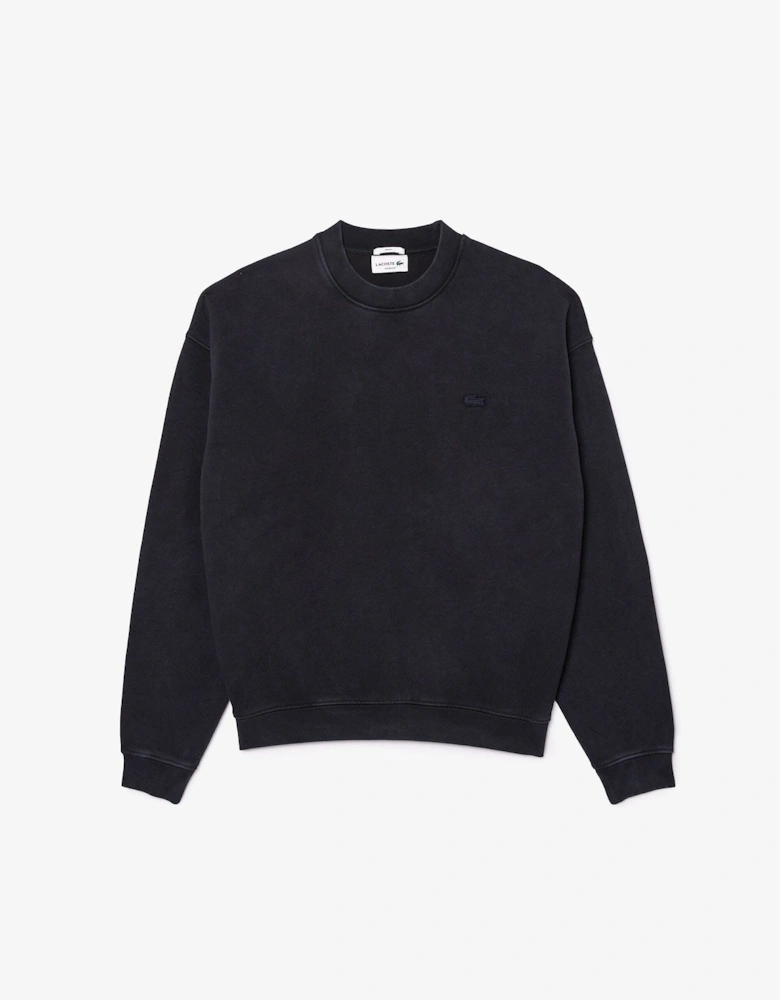 Loose Fit Washed Effect Fleece Sweatshirt