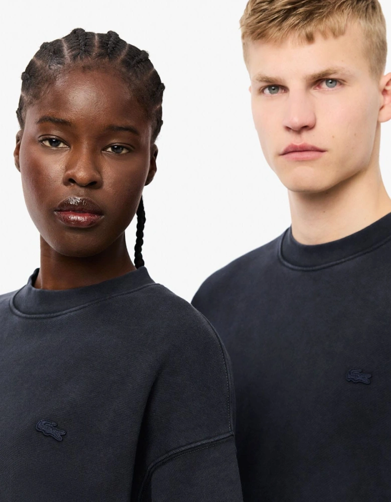 Loose Fit Washed Effect Fleece Sweatshirt