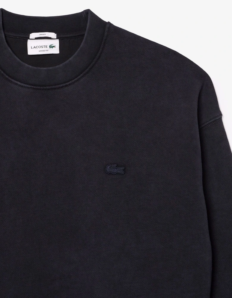 Loose Fit Washed Effect Fleece Sweatshirt