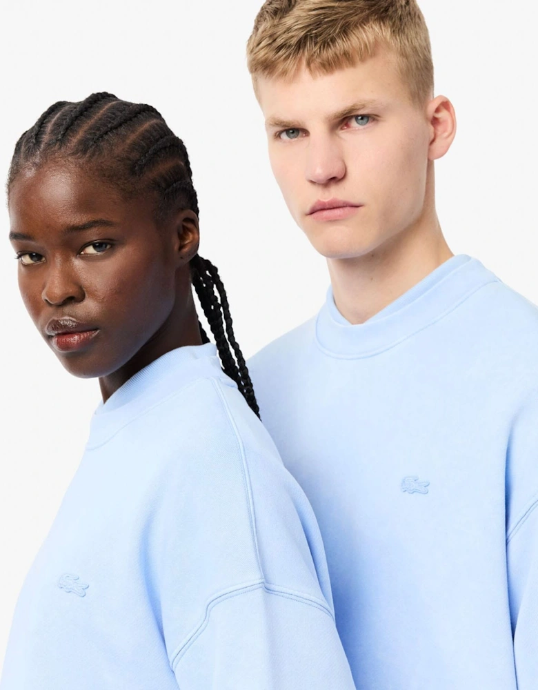 Loose Fit Washed Effect Fleece Sweatshirt