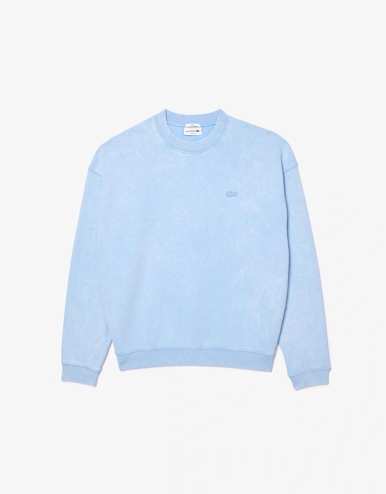 Loose Fit Washed Effect Fleece Sweatshirt