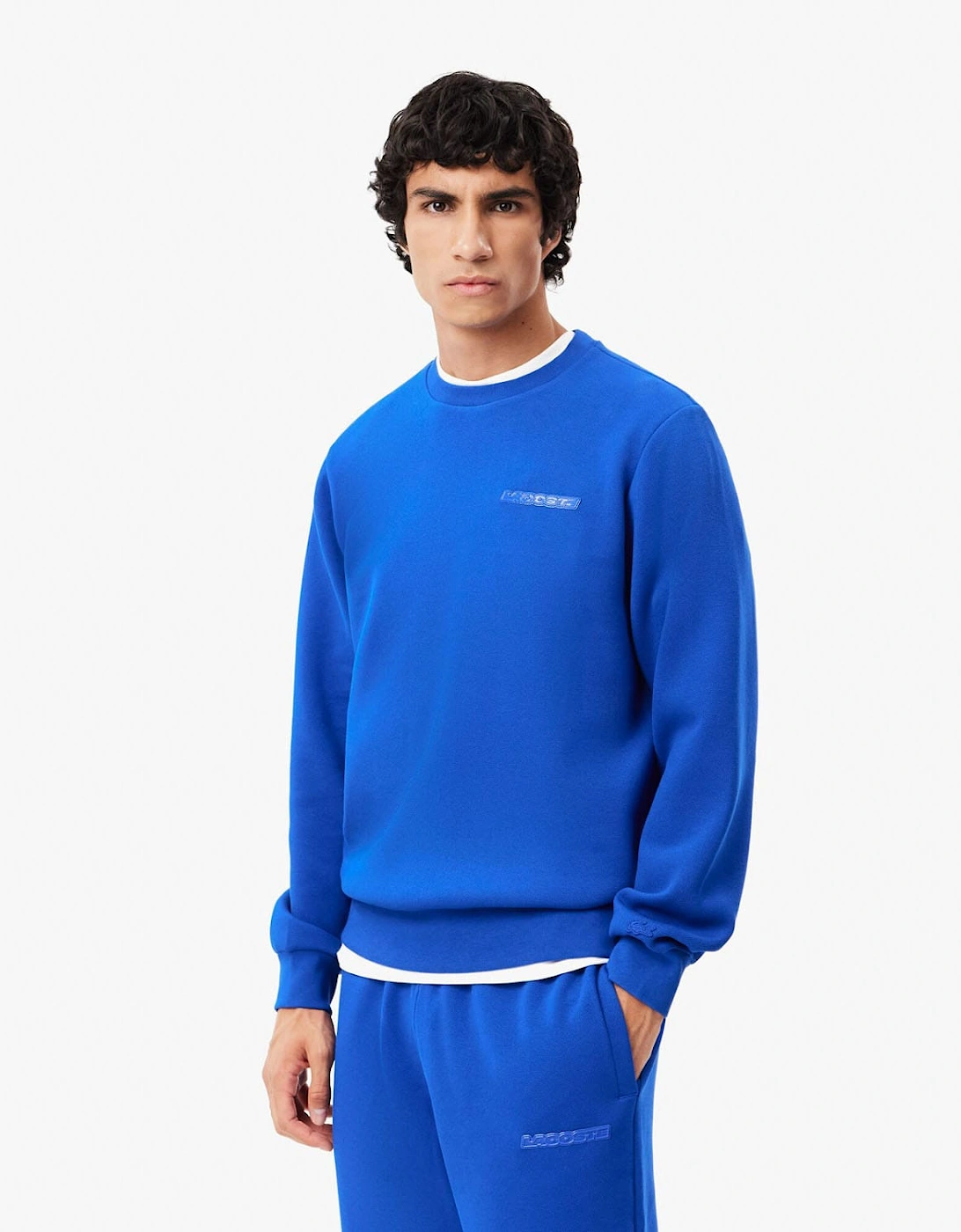 Lacoste Men's Blue Piqué Badge Accent Sweatshirt - : Xs