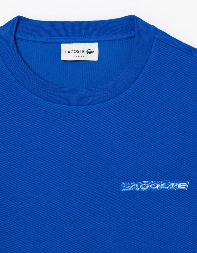 Piqué Badge Accent Sweatshirt