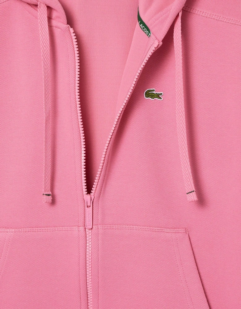 Zip-Up Piqué Hoodie