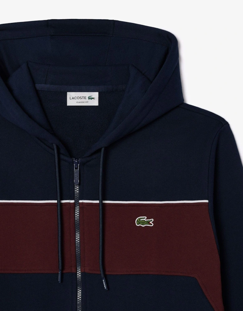 Zip-Up Colour-Block Hoodie