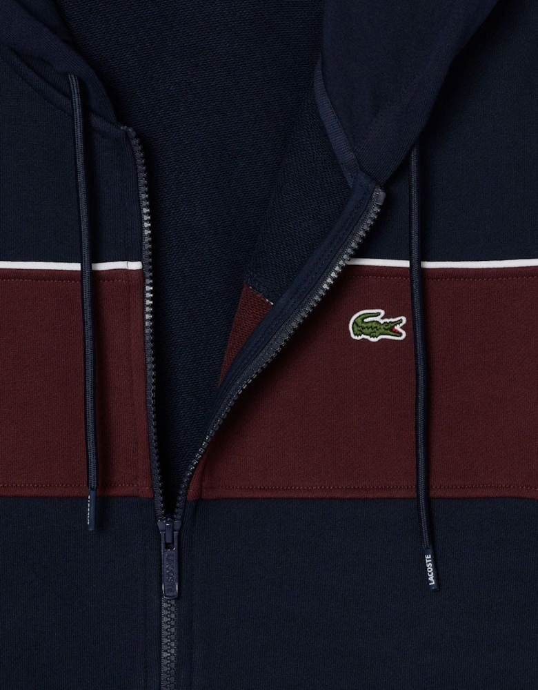 Zip-Up Colour-Block Hoodie
