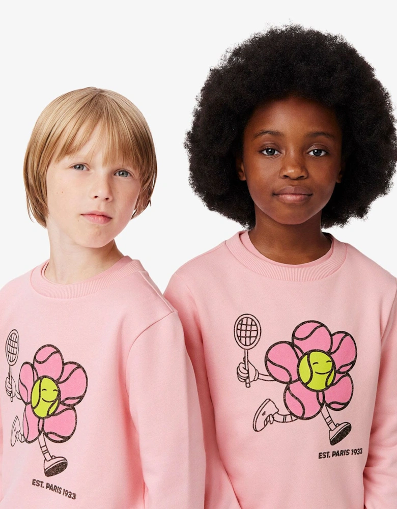 Juniors Printed Crewneck Sweatshirt
