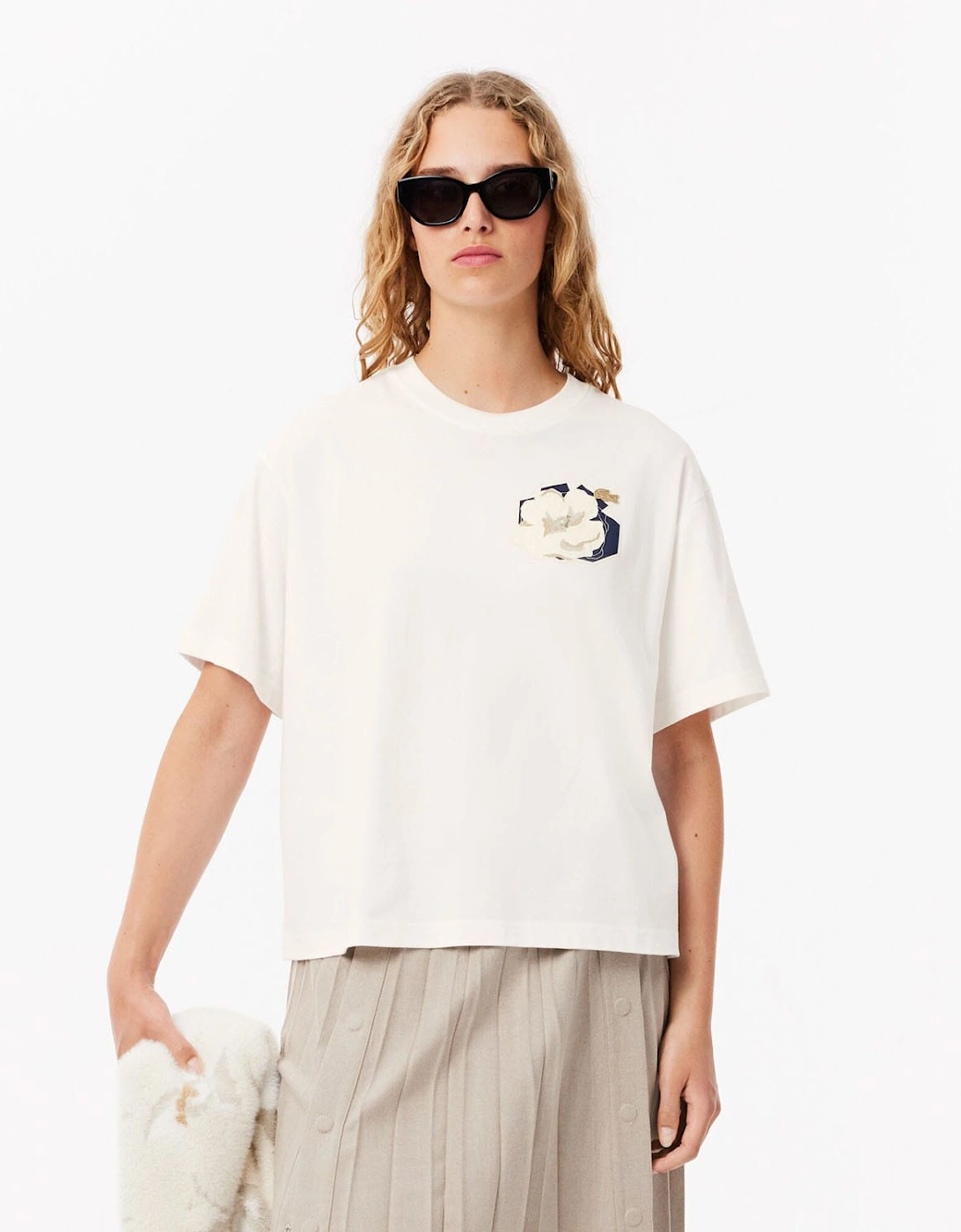 Oversized Flower Print Cotton T-Shirt, 7 of 6