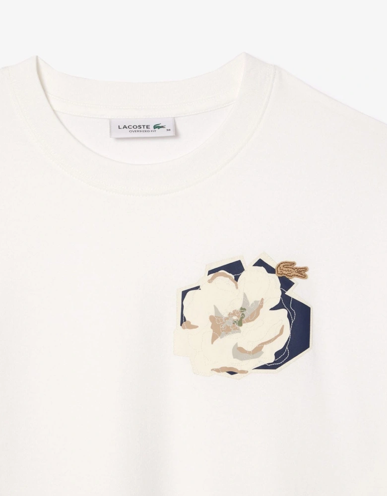 Oversized Flower Print Cotton T-Shirt