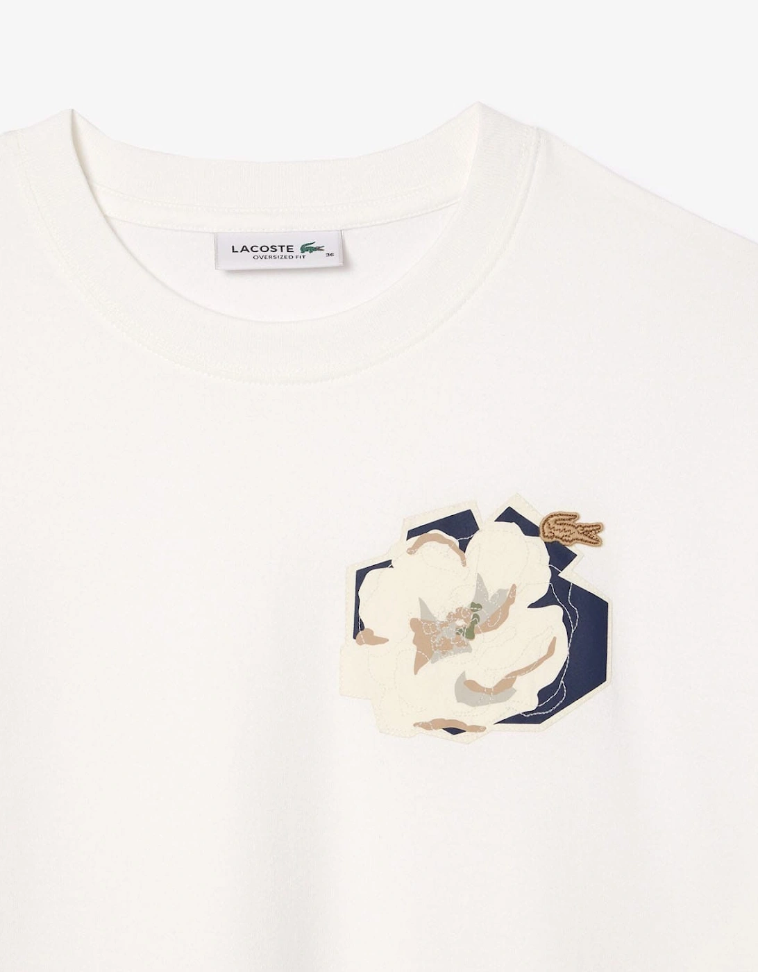 Oversized Flower Print Cotton T-Shirt