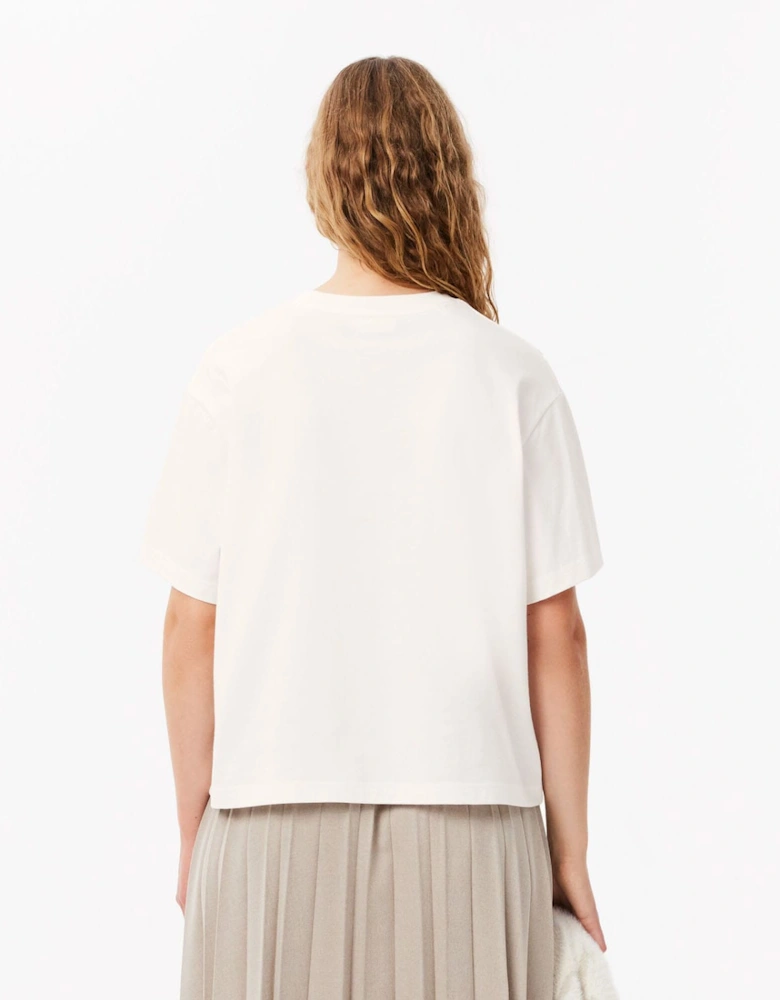 Oversized Flower Print Cotton T-Shirt