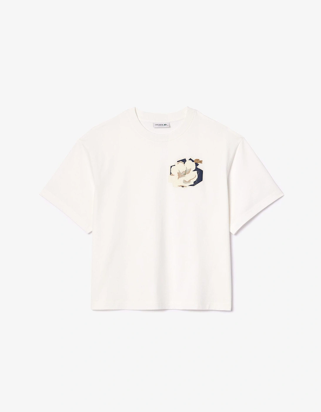 Oversized Flower Print Cotton T-Shirt