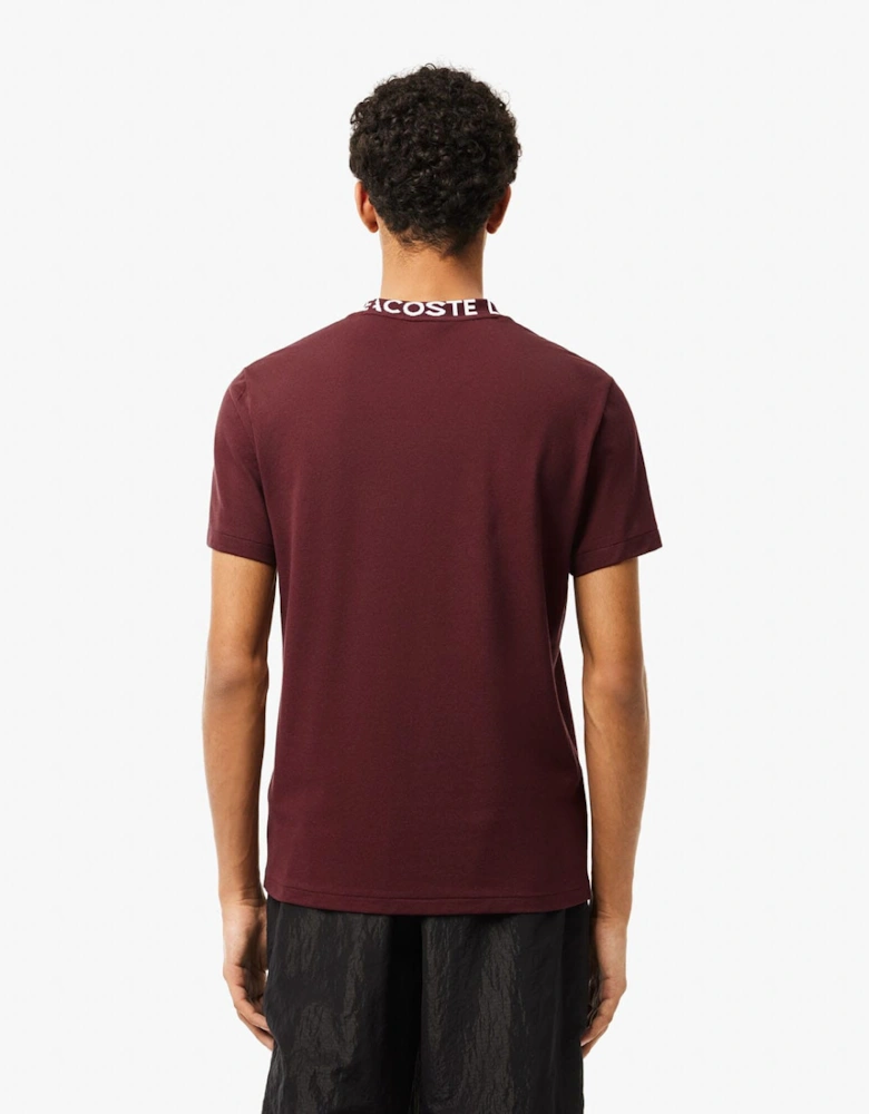 Lightweight Piqué Jacquard Neck T-Shirt