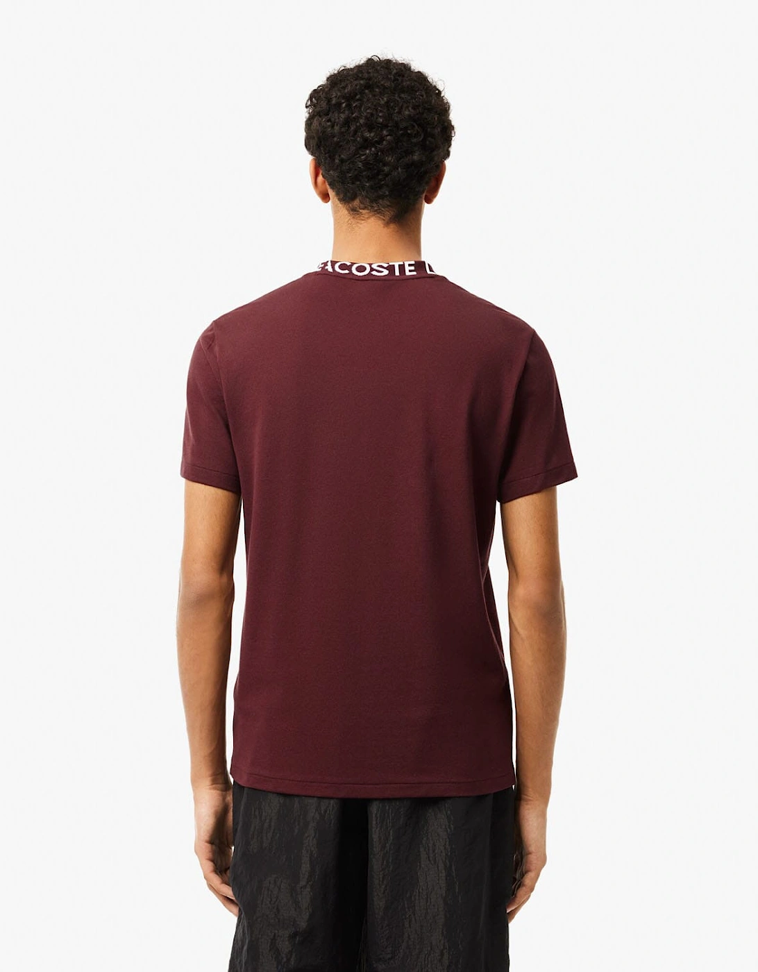 Lightweight Piqué Jacquard Neck T-Shirt