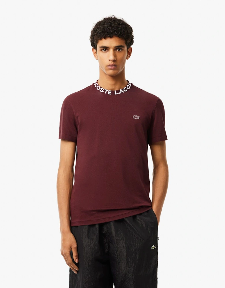 Lightweight Piqué Jacquard Neck T-Shirt