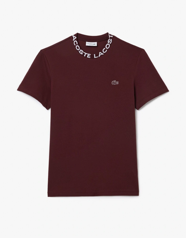 Lightweight Piqué Jacquard Neck T-Shirt