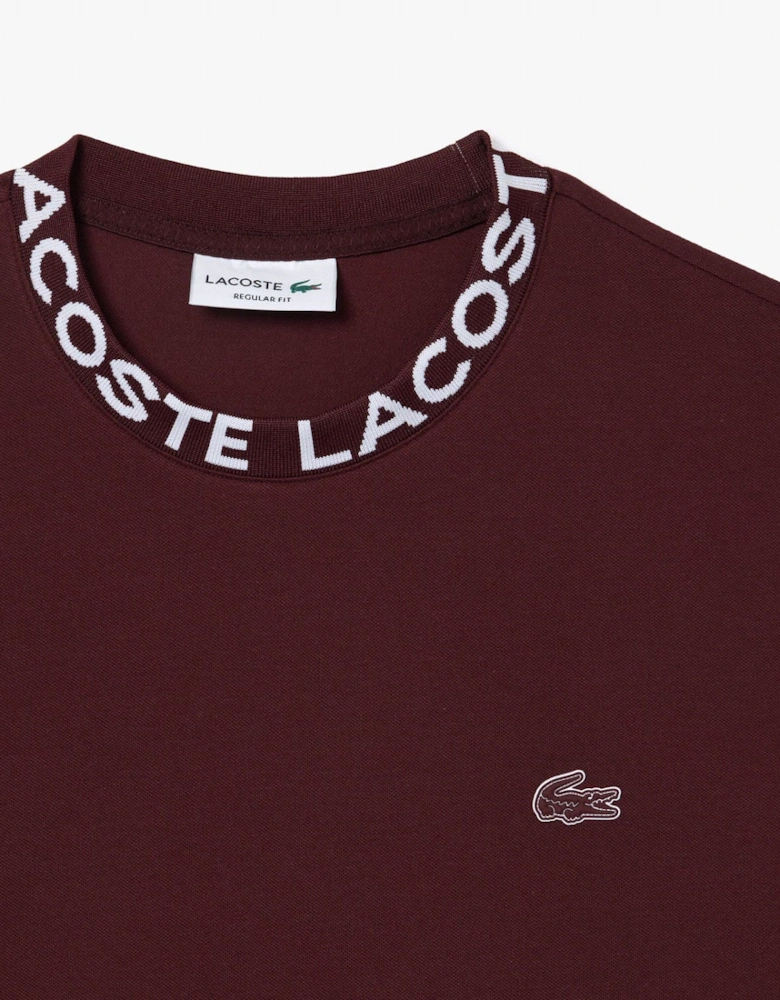 Lightweight Piqué Jacquard Neck T-Shirt