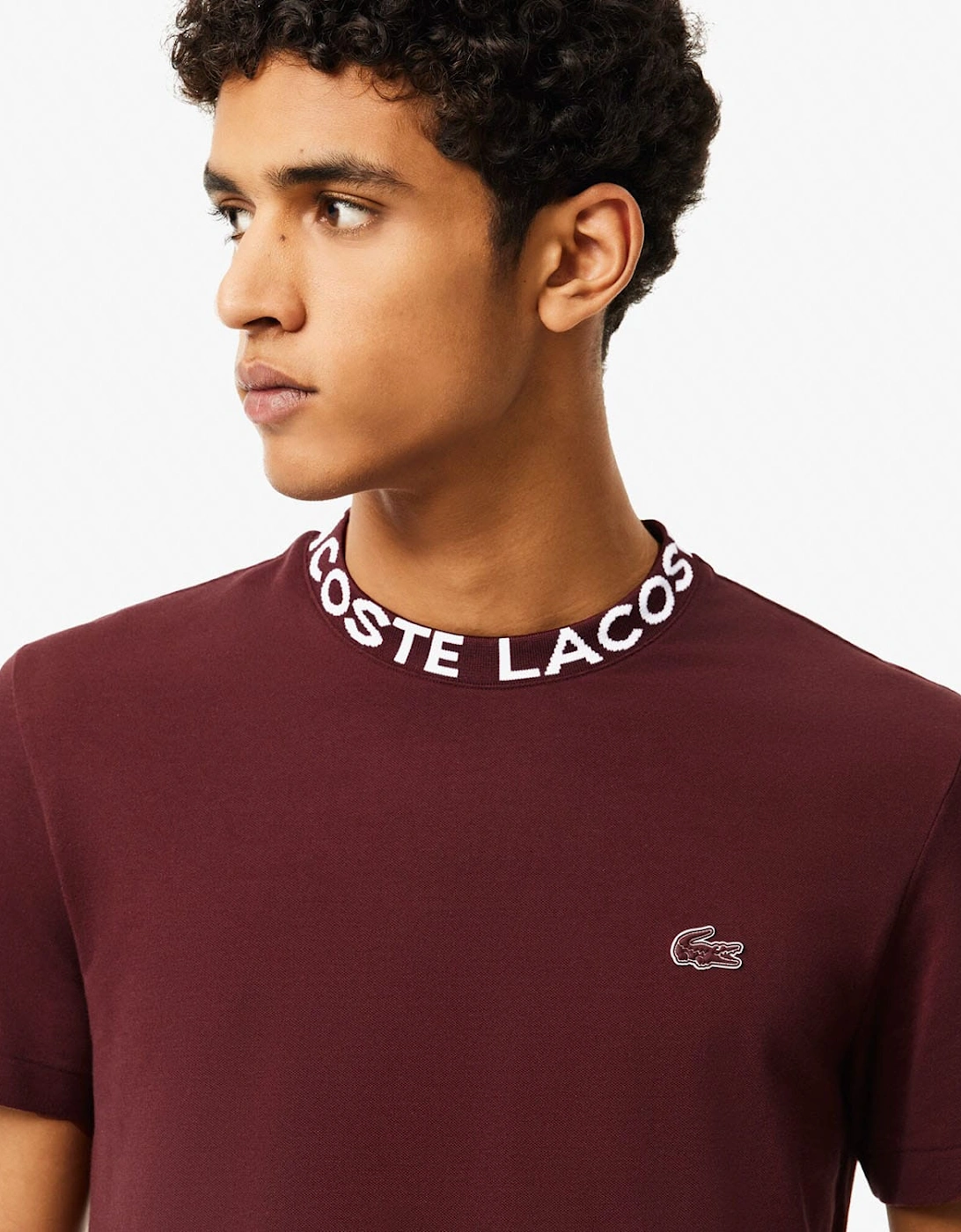 Lightweight Piqué Jacquard Neck T-Shirt