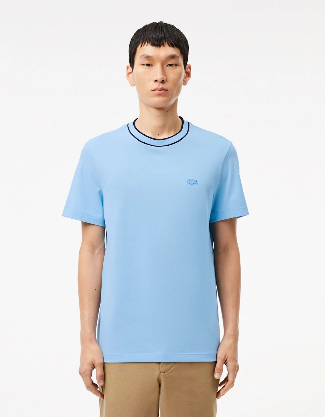 Stretch Piqué Stripe Collar T-Shirt, 7 of 6