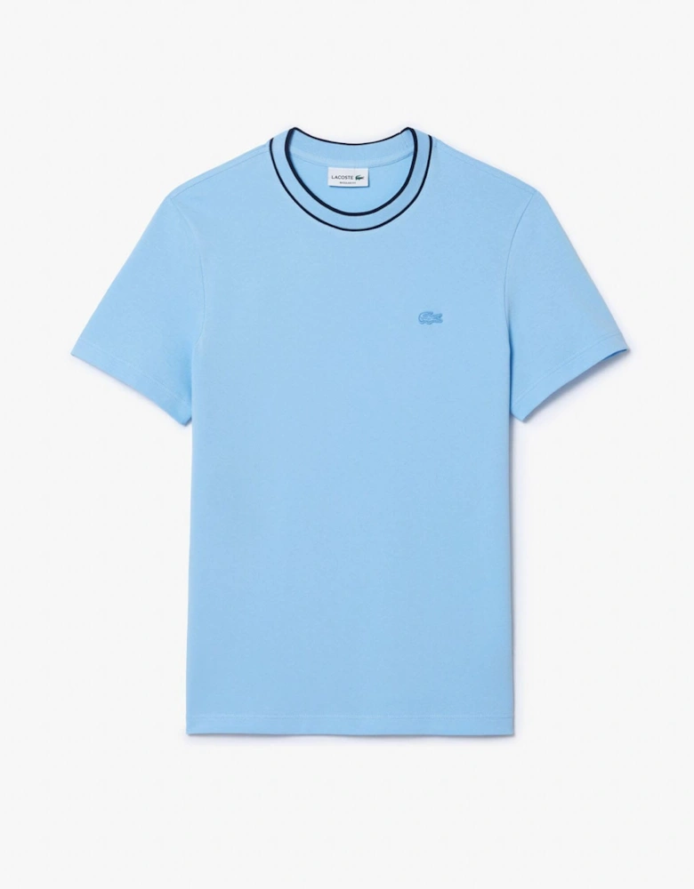 Stretch Piqué Stripe Collar T-Shirt