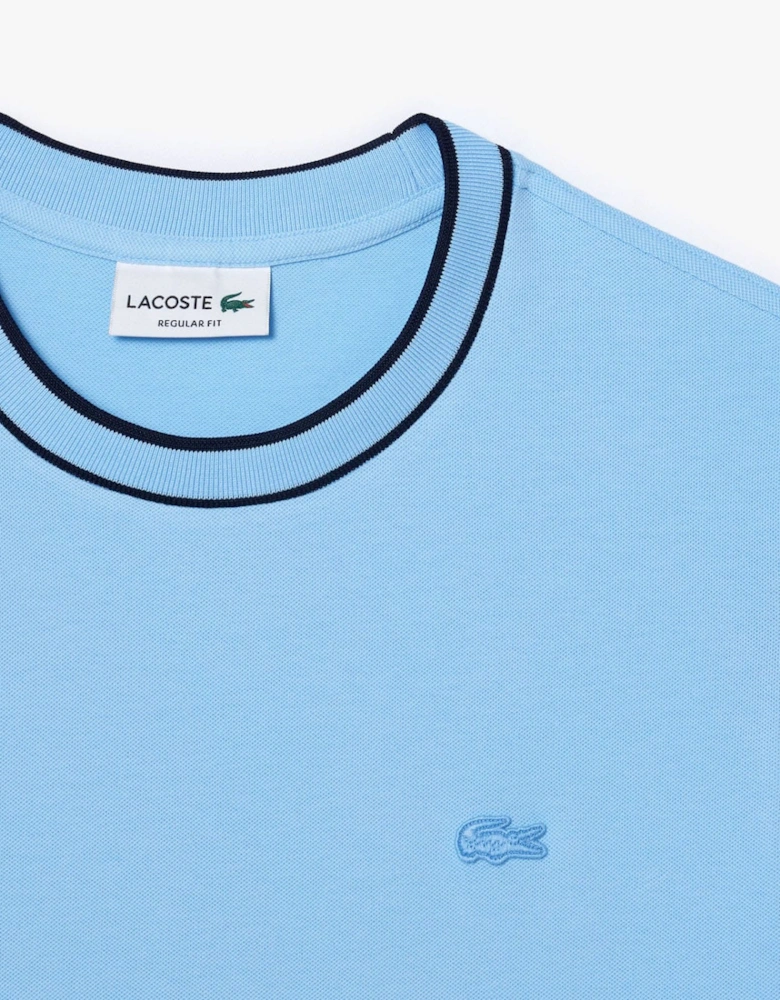 Stretch Piqué Stripe Collar T-Shirt