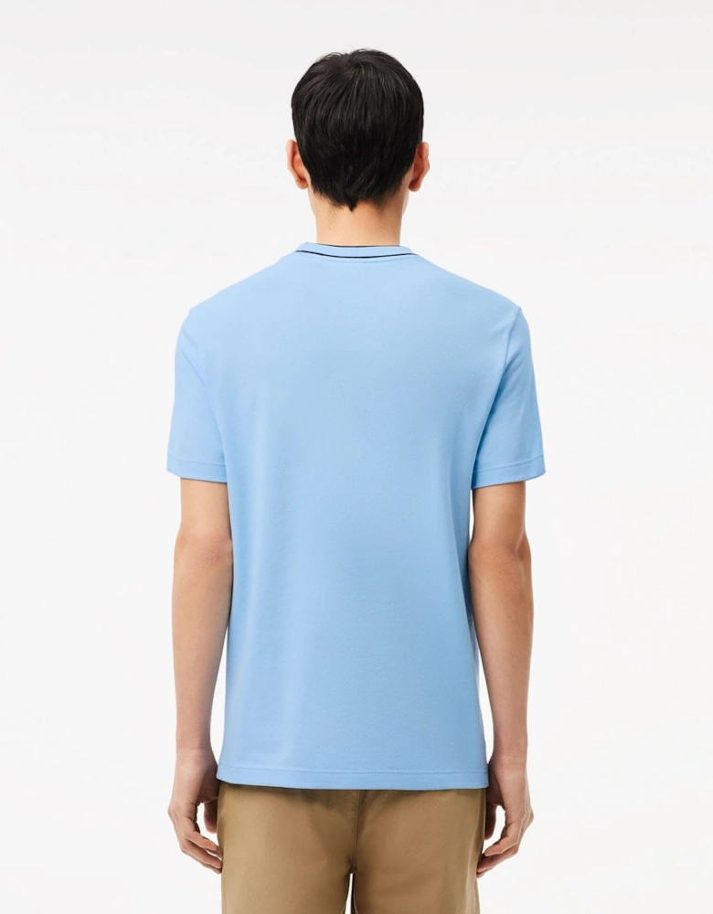 Stretch Piqué Stripe Collar T-Shirt
