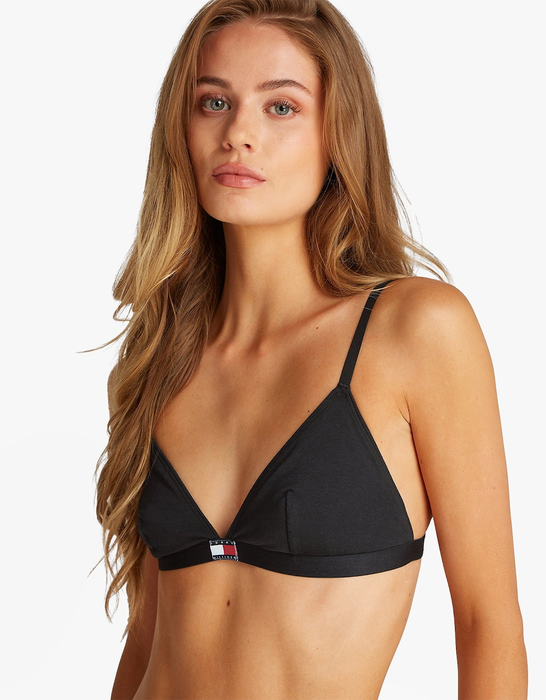 HERITAGE LOGO Womens 3 Pack Triangle Bras Black/ Navy Rib/ White