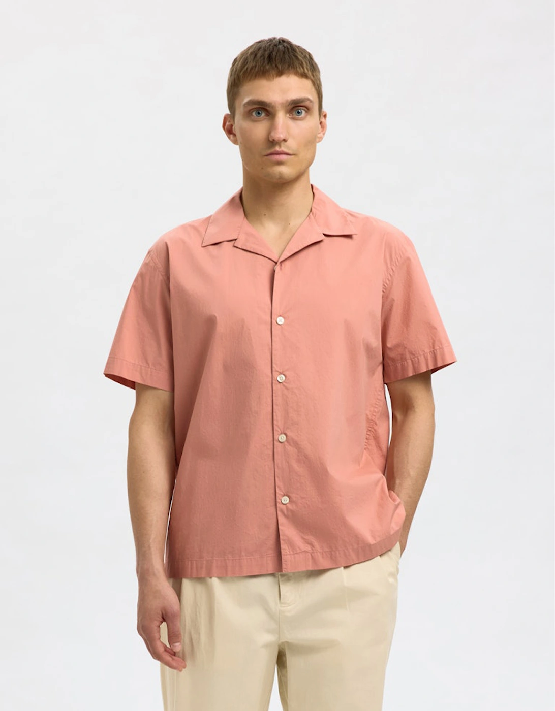 Homme Reid Short Sleeve Shirt Rose Dawn, 6 of 5