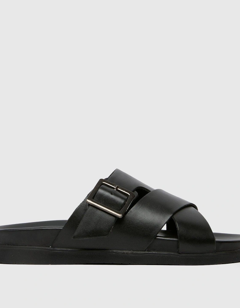 Summit Leather Sandals - Black