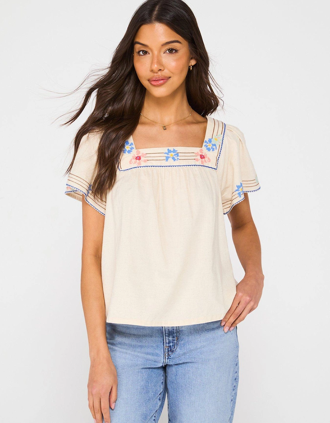 Ambre Cotton Linen Babydoll Tank Top, 2 of 1