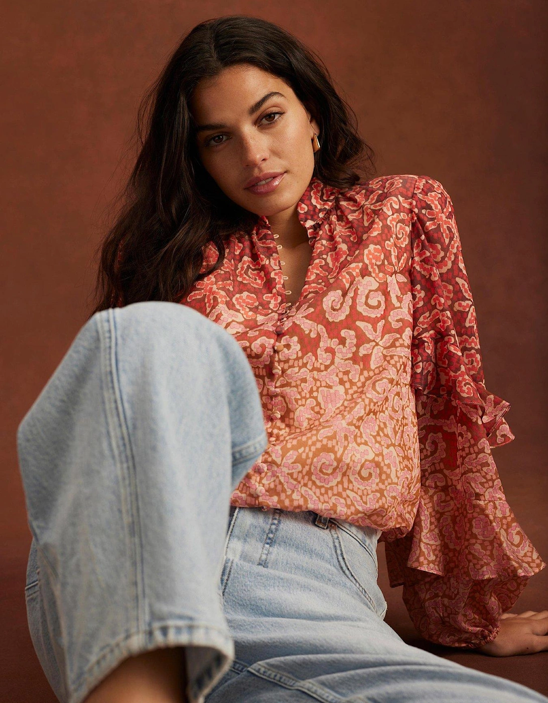 Orange Geo Print Top, 2 of 1
