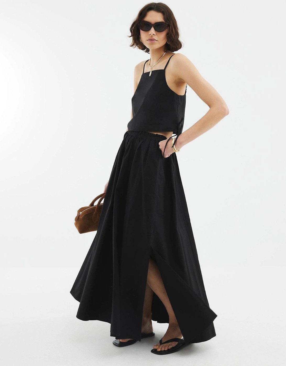 Poplin Maxi Skirt - Black, 2 of 1