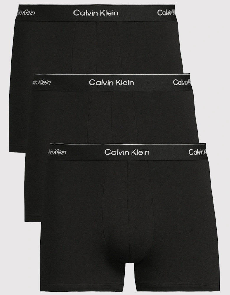Icon Cotton Stretch 3 Pack Trunks - Black