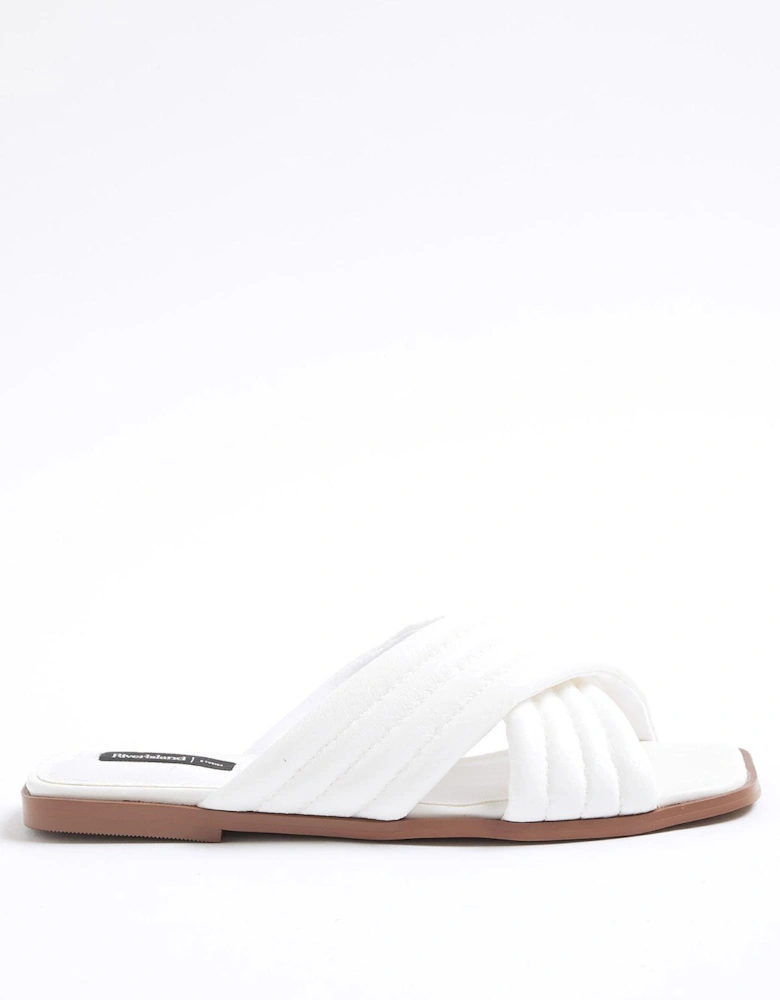 Padded Cross Strap Mule Sandals