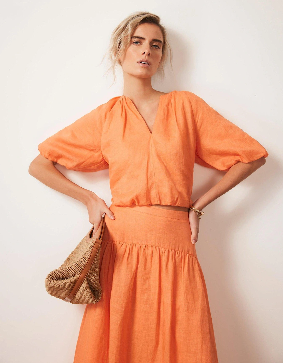 Orange Puff Sleeve Top, 2 of 1