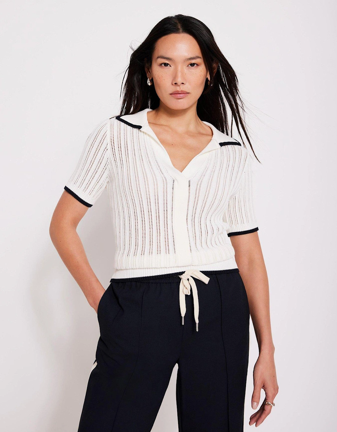 Ivory Cotton Blend Polo, 2 of 1