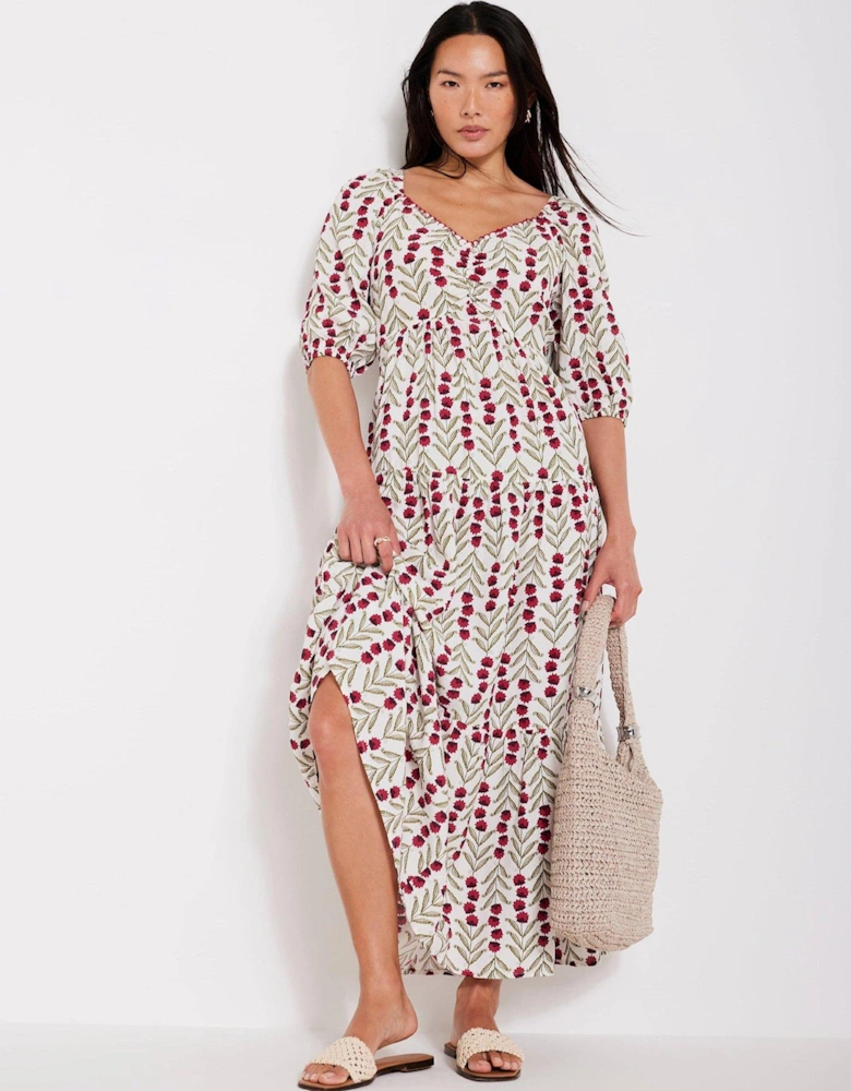 Floral Print Boho Maxi Dress