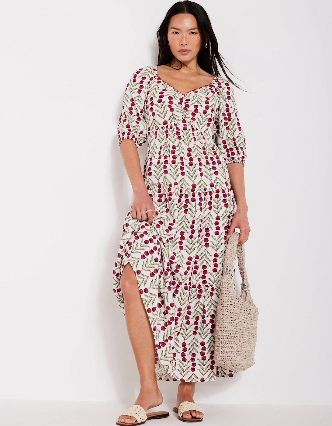 Floral Print Boho Maxi Dress, 2 of 1