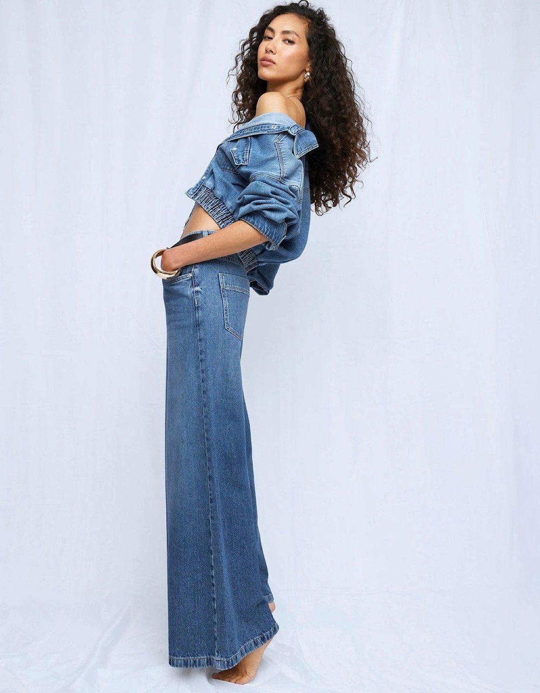 Low Rise Belted Baggy Jeans, 2 of 1